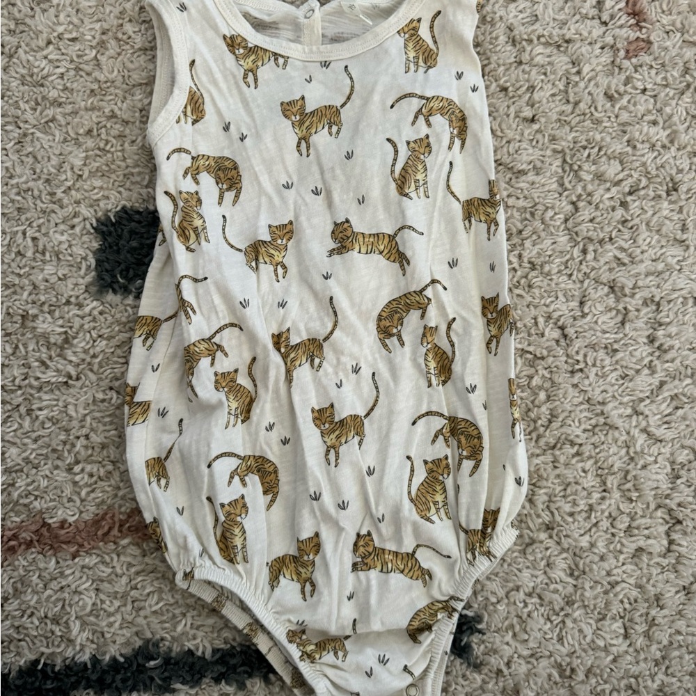 Rylee + Cru Cream Tiger Print Kids Bodysuit